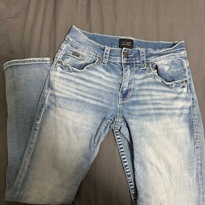 BKE Blue Straight Jeans with Faded Vintage Look
